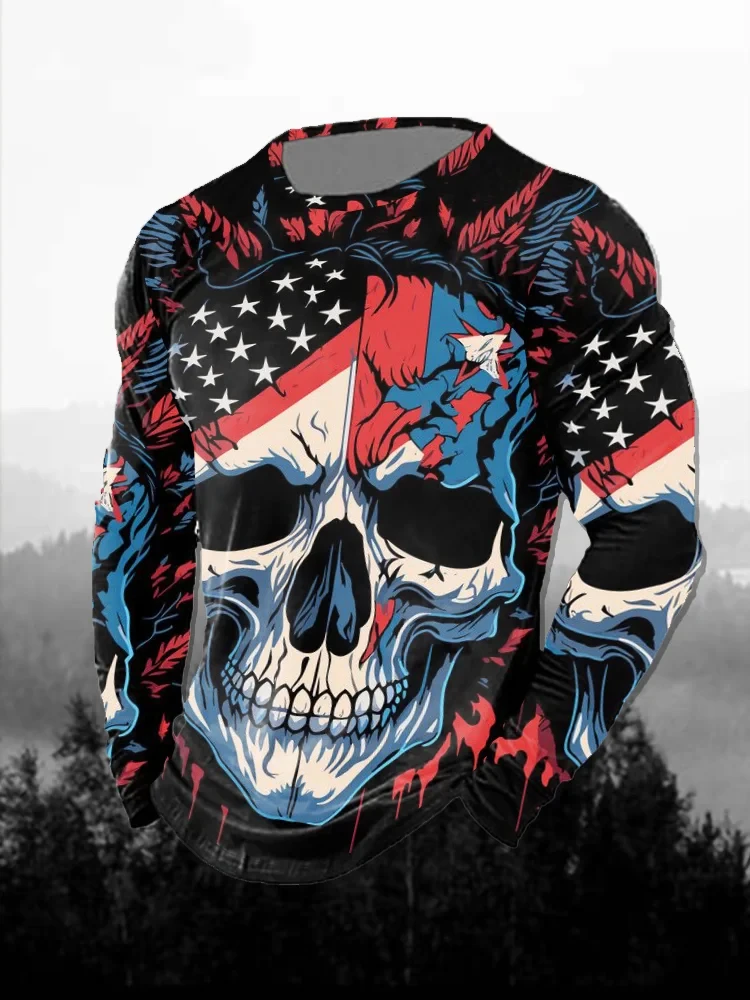 Men's 3D Print Red Dark Skull  - 3D Printing Custom 评论和价格
